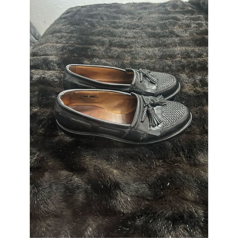 Allen Edmonds Cody Black Leather Slip On Tassel Loafers Dress Shoes Size 9 D